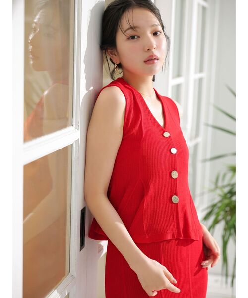 LAGUNAMOON(ラグナムーン)の「マーメイドリブニットスカート(スカート・レディース・レッド/ブラック/ベージュ・MEDIUM/SMALL)」の11枚目の写真