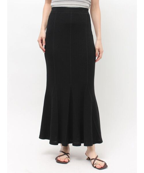 LAGUNAMOON(ラグナムーン)の「マーメイドリブニットスカート 【夏服】 【セットアップ対応】(スカート・レディース・レッド/ブラック/ベージュ・MEDIUM/SMALL)」の12枚目の写真