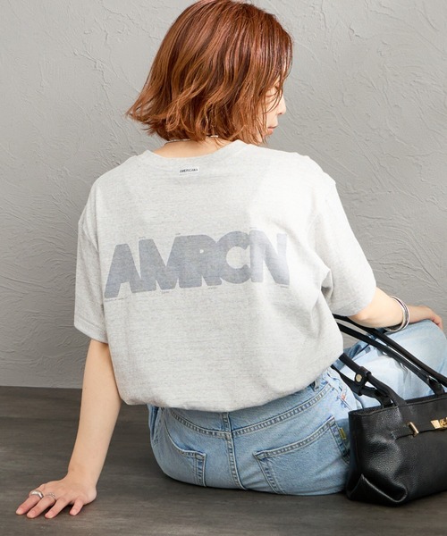 AMERICANA（アメリカーナ）の「[Americana/アメリカーナ] AMERCN バックプリントＴシャツ（Tシャツ/カットソー・レディース・オートミール/ブラック/グレー・ONE SIZE）」の21枚目の写真