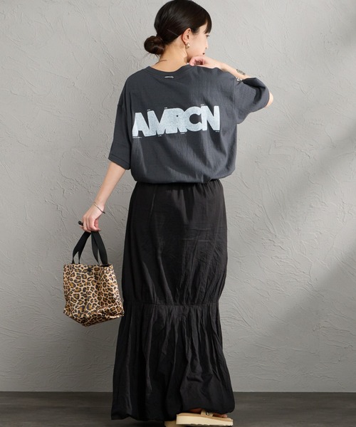 AMERICANA（アメリカーナ）の「[Americana/アメリカーナ] AMERCN バックプリントＴシャツ（Tシャツ/カットソー・レディース・オートミール/ブラック/グレー・ONE SIZE）」の4枚目の写真