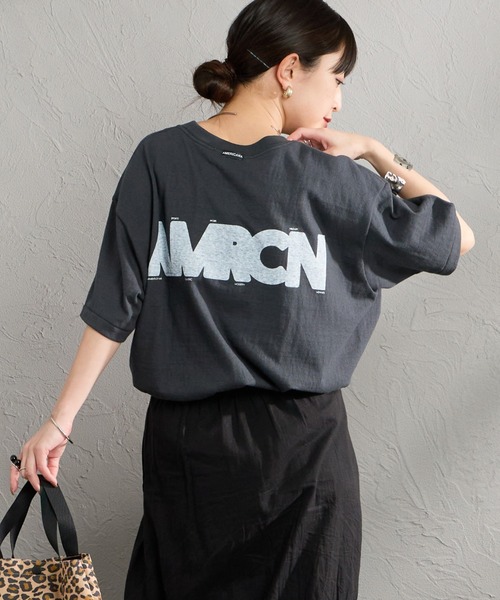 AMERICANA（アメリカーナ）の「[Americana/アメリカーナ] AMERCN バックプリントＴシャツ（Tシャツ/カットソー・レディース・オートミール/ブラック/グレー・ONE SIZE）」の8枚目の写真