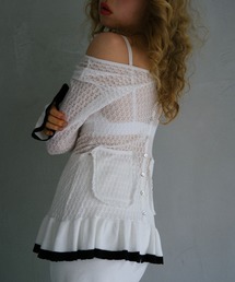ハニーミーハニー リボンニット ホワイト HONEY MI HONEY＞TOPS＞KNIT