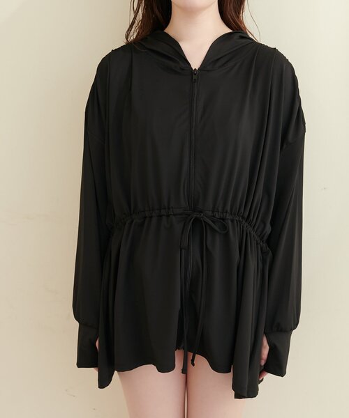 natural couture(ナチュラルクチュール)の「【水着】【sherbet line】ラッシュガード(ラッシュガード・レディース・ミント/ブラック/アイボリー・FREE)」の16枚目の写真