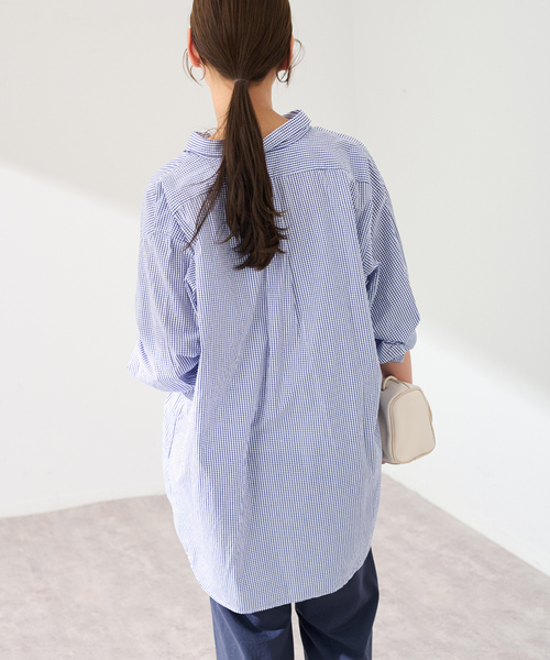 FRAMeWORK（フレームワーク）の「INDIVIDUALIZED SHIRTS クラシックフィットビッグシャツ（シャツ/ブラウス・レディース・ネイビー・FREE）」の7枚目の写真