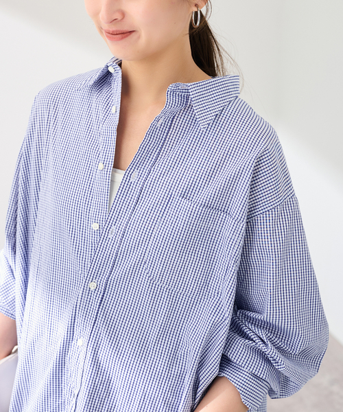 FRAMeWORK（フレームワーク）の「INDIVIDUALIZED SHIRTS クラシックフィットビッグシャツ（シャツ/ブラウス・レディース・ネイビー・FREE）」の8枚目の写真