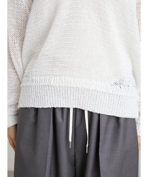 MIESROHE(ミースロエ)の「リネンタッチイージーVネックニット(ニット/セーター・レディース・イエロー/ミント/ホワイト・F)」の10枚目の写真