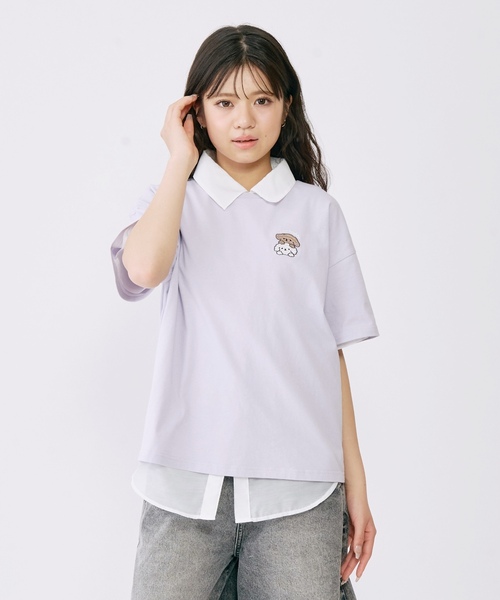 LOVETOXIC（ラブトキシック）の「【綿100%/GOODPRICE】アニマルフレンズ4カットモチーフ半T（Tシャツ/カットソー・キッズ・ラベンダー/チャコール/オフホワイト/サックスブルー・M:150cm/L:160cm/S:140cm/130cm）」の4枚目の写真