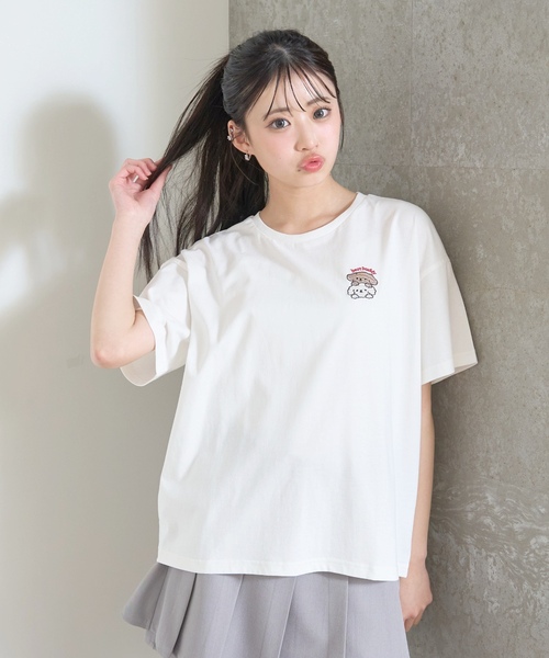 LOVETOXIC（ラブトキシック）の「【綿100%/GOODPRICE】アニマルフレンズ4カットモチーフ半T（Tシャツ/カットソー・キッズ・ラベンダー/チャコール/オフホワイト/サックスブルー・M:150cm/L:160cm/S:140cm/130cm）」の2枚目の写真