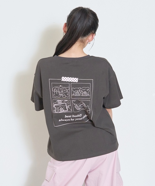綿100%/GOODPRICE】アニマルフレンズ4カットモチーフ半T（Tシャツ