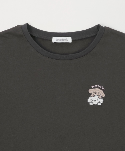 LOVETOXIC（ラブトキシック）の「【綿100%/GOODPRICE】アニマルフレンズ4カットモチーフ半T（Tシャツ/カットソー・キッズ・ラベンダー/チャコール/オフホワイト/サックスブルー・M:150cm/L:160cm/S:140cm/130cm）」の22枚目の写真