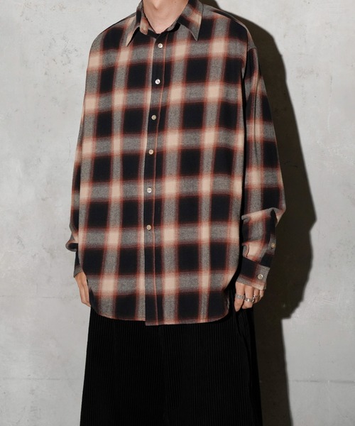 MAUI and Sons（マウイアンドサンズ）の「Maui & Sons / マウイアンドサンズ Venice Ombre Check Shirt オンブレチェック ビッグシャツ（シャツ/ブラウス・メンズ・ブラウン/ブラック・MEDIUM/LARGE）」の14枚目の写真