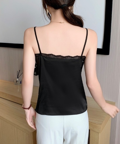 yuue' ( wear )（ユーイ）の「レース付きサテンキャミソール（キャミソール・レディース・グレー/ブラック/ホワイト/ベージュ・M/L）」の15枚目の写真
