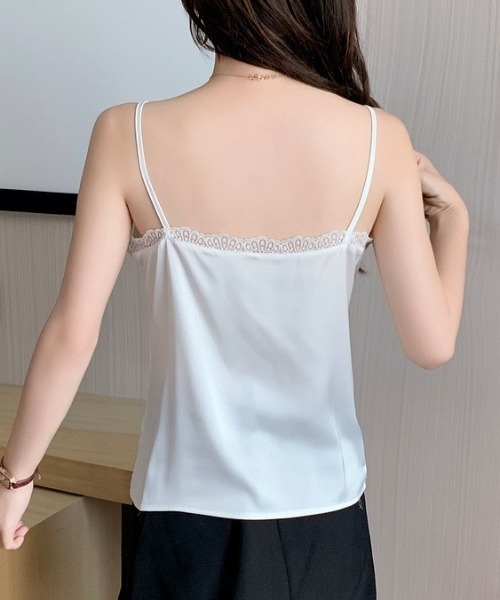 yuue' ( wear )（ユーイ）の「レース付きサテンキャミソール（キャミソール・レディース・グレー/ブラック/ホワイト/ベージュ・M/L）」の13枚目の写真