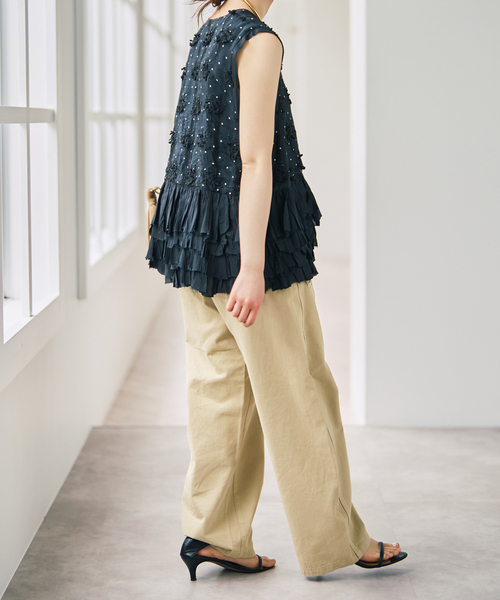 Spick & Span（スピックアンドスパン）の「《別注》crinkle crinkle crinkle Frill rayon shantung vest*（ベスト・レディース・ブラック・FREE）」の7枚目の写真
