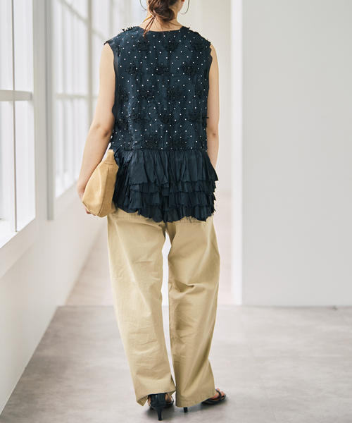 Spick & Span（スピックアンドスパン）の「《別注》crinkle crinkle crinkle Frill rayon shantung vest*（ベスト・レディース・ブラック・FREE）」の8枚目の写真