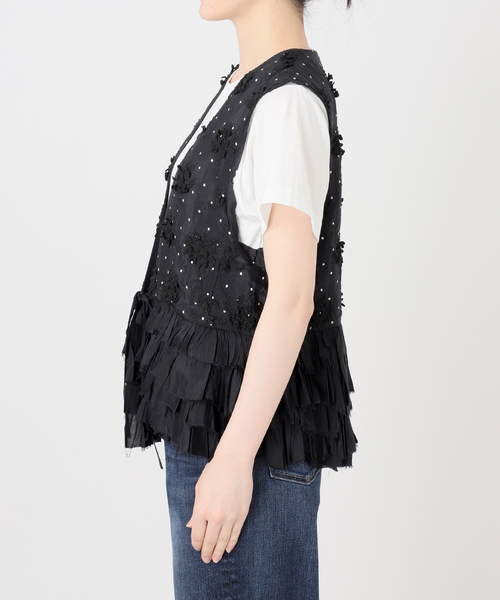 Spick & Span（スピックアンドスパン）の「《別注》crinkle crinkle crinkle Frill rayon shantung vest*（ベスト・レディース・ブラック・FREE）」の10枚目の写真