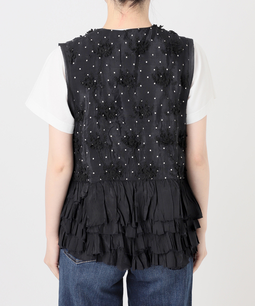 Spick & Span（スピックアンドスパン）の「《別注》crinkle crinkle crinkle Frill rayon shantung vest*（ベスト・レディース・ブラック・FREE）」の11枚目の写真