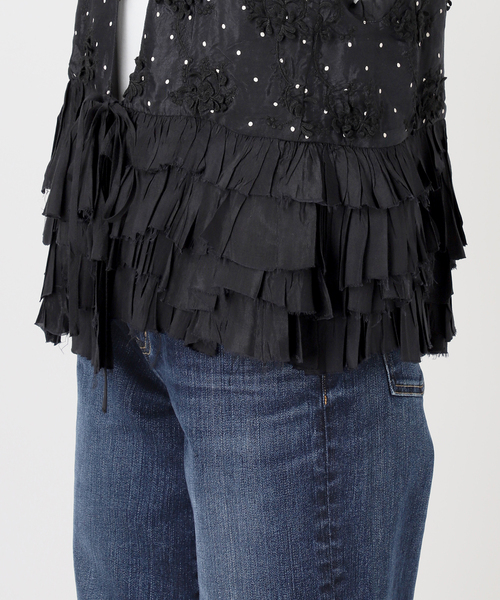 Spick & Span（スピックアンドスパン）の「《別注》crinkle crinkle crinkle Frill rayon shantung vest*（ベスト・レディース・ブラック・FREE）」の14枚目の写真