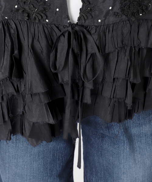 Spick & Span（スピックアンドスパン）の「《別注》crinkle crinkle crinkle Frill rayon shantung vest*（ベスト・レディース・ブラック・FREE）」の15枚目の写真