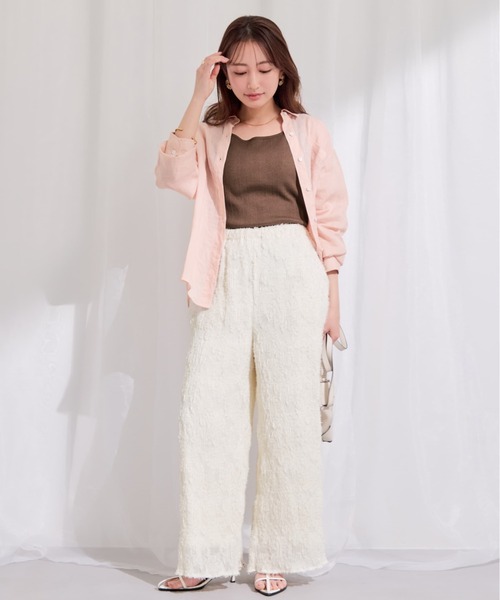 COHINA(コヒナ)の「シアージャカードプリーツパンツ 【低身長・小柄女性】(その他パンツ・レディース・ホワイト/ブラック・REGULAR/SHORT)」の4枚目の写真