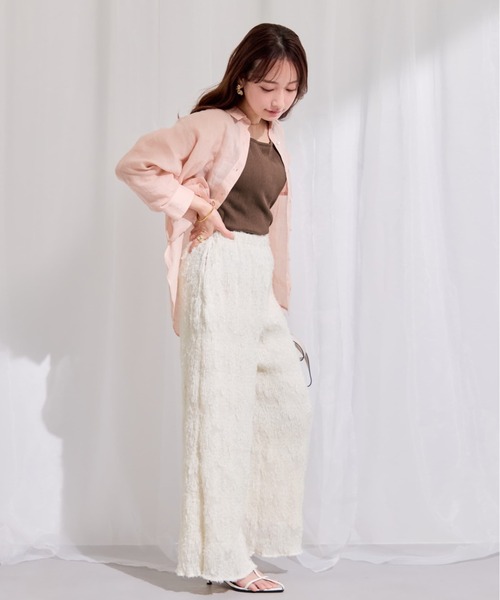 COHINA(コヒナ)の「シアージャカードプリーツパンツ 【低身長・小柄女性】(その他パンツ・レディース・ホワイト/ブラック・REGULAR/SHORT)」の5枚目の写真
