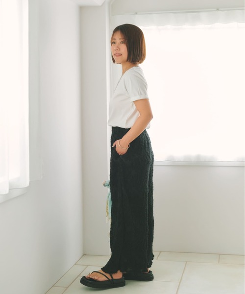 COHINA(コヒナ)の「シアージャカードプリーツパンツ 【低身長・小柄女性】(その他パンツ・レディース・ホワイト/ブラック・REGULAR/SHORT)」の12枚目の写真