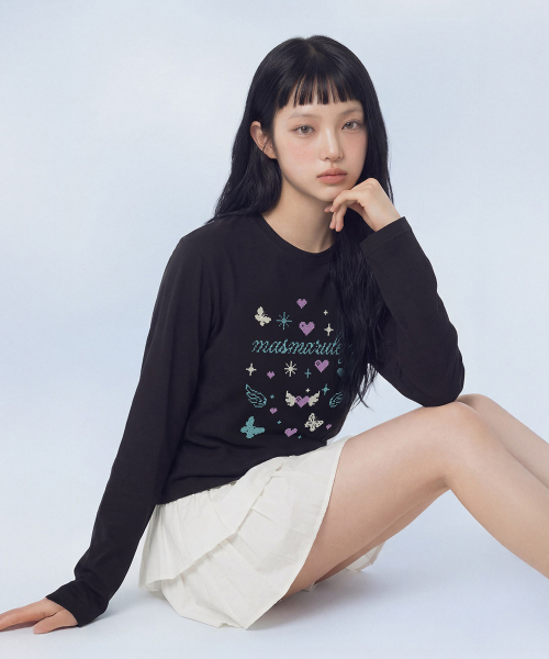 MASMARULEZ APPAREL(マスマルールズ アパレル)の「Cross Doodle Long Sleeve_Black(Tシャツ/カットソー・レディース・ブラック・ONE SIZE)」の8枚目の写真