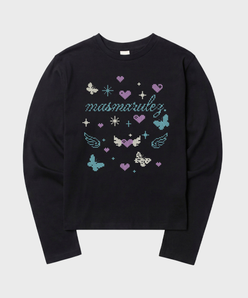 MASMARULEZ APPAREL(マスマルールズ アパレル)の「Cross Doodle Long Sleeve_Black(Tシャツ/カットソー・レディース・ブラック・ONE SIZE)」の7枚目の写真