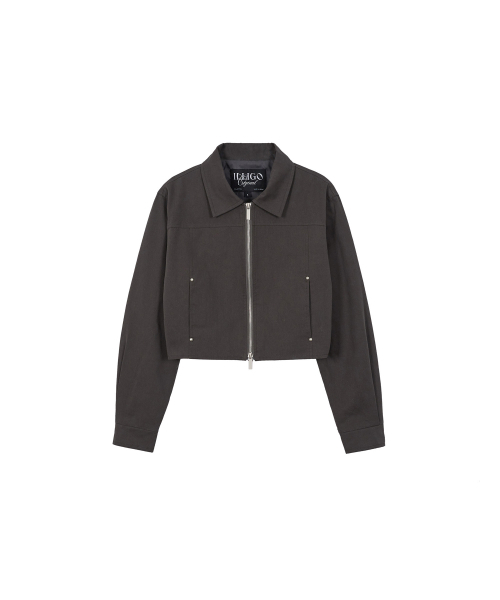 ILLIGO(イリゴ)の「スタッズクロップジャケットチャコール(その他アウター・レディース・その他・MEDIUM/SMALL)」の4枚目の写真