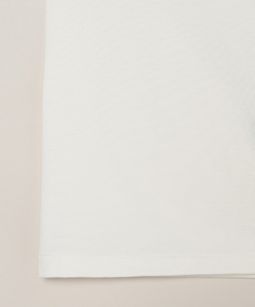 three dots(スリードッツ)の「スビン28ジャージー モックネックTシャツ(Tシャツ/カットソー・レディース・ホワイト系その他/ブルー系その他/イエロー系その他・S)」の8枚目の写真