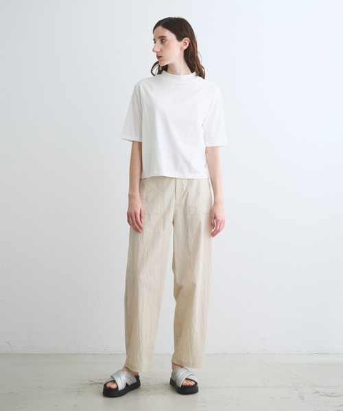 three dots(スリードッツ)の「スビン28ジャージー モックネックTシャツ(Tシャツ/カットソー・レディース・ホワイト系その他/ブルー系その他/イエロー系その他・S)」の13枚目の写真