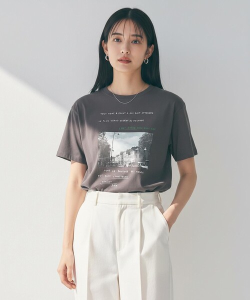 UNFILO(アンフィーロ)の「CLEAN-Tee(Tシャツ/カットソー・レディース・グレー系3/ネイビー系1/ホワイト系2/ピンク系2/ホワイト系3/ホワイト系4/ホワイト系1/ベージュ系4/ピンク系7/ネイビー系5/ベージュ系8/グレー系6/イエロー系7/グレー系8/ホワイト系6/ホワイト系5・F)」の7枚目の写真