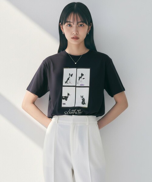 UNFILO(アンフィーロ)の「CLEAN-Tee(Tシャツ/カットソー・レディース・グレー系3/ネイビー系1/ホワイト系2/ピンク系2/ホワイト系3/ホワイト系4/ホワイト系1/ベージュ系4/ピンク系7/ネイビー系5/ベージュ系8/グレー系6/イエロー系7/グレー系8/ホワイト系6/ホワイト系5・F)」の13枚目の写真
