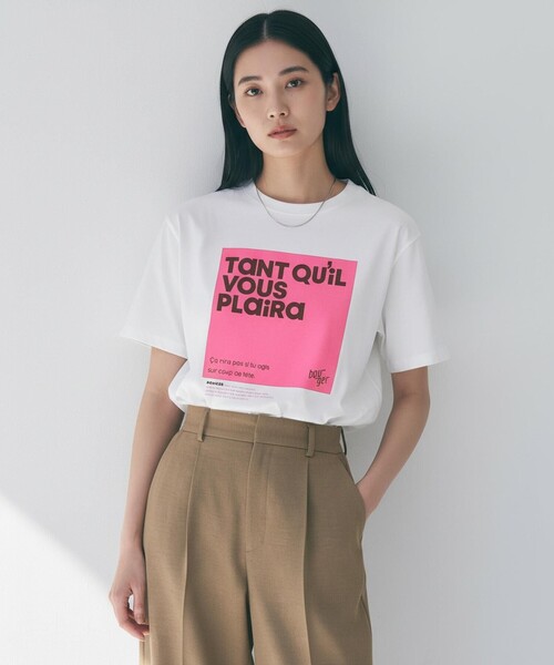 UNFILO(アンフィーロ)の「CLEAN-Tee(Tシャツ/カットソー・レディース・グレー系3/ネイビー系1/ホワイト系2/ピンク系2/ホワイト系3/ホワイト系4/ホワイト系1/ベージュ系4/ピンク系7/ネイビー系5/ベージュ系8/グレー系6/イエロー系7/グレー系8/ホワイト系6/ホワイト系5・F)」の16枚目の写真