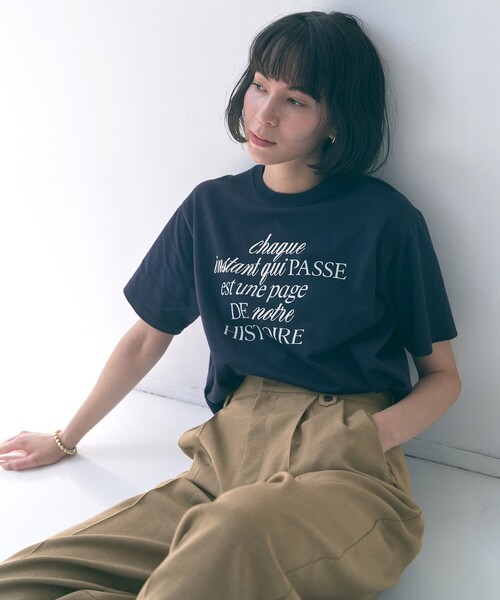 UNFILO(アンフィーロ)の「CLEAN-Tee(Tシャツ/カットソー・レディース・グレー系3/ネイビー系1/ホワイト系2/ピンク系2/ホワイト系3/ホワイト系4/ホワイト系1/ベージュ系4/ピンク系7/ネイビー系5/ベージュ系8/グレー系6/イエロー系7/グレー系8/ホワイト系6/ホワイト系5・F)」の22枚目の写真