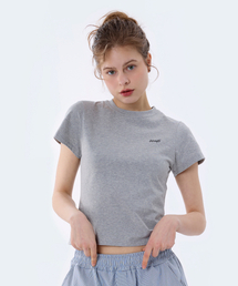 スモール Logo スリムフィット半袖Tシャツ グレー YT-3Y17