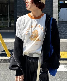 DOUBLE NAME | 恐竜ぬいぐるみリンガーTEE(Tシャツ/カットソー)