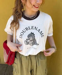 DOUBLE NAME | 恐竜ぬいぐるみリンガーTEE(Tシャツ/カットソー)