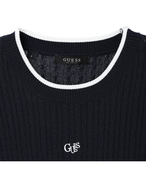 Guess(ゲス)の「LADIES Sweater 半袖ニット ニット(ニット/セーター・レディース・ダークネイビー/ホワイト・SMALL/MEDIUM/X-SMALL)」の4枚目の写真