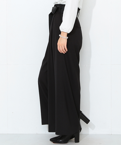 CAROLINA GLASER（カロリナ グレイサー）の「CAROLINA GLASER / ハイウエスト リボンパンツ（その他パンツ・レディース・ブラック/ピンクベージュ・ONE SIZE）」の13枚目の写真