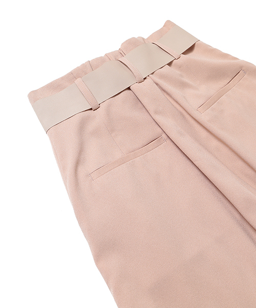 CAROLINA GLASER（カロリナ グレイサー）の「CAROLINA GLASER / ハイウエスト リボンパンツ（その他パンツ・レディース・ブラック/ピンクベージュ・ONE SIZE）」の4枚目の写真