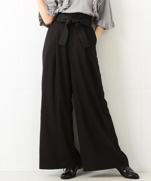 CAROLINA GLASER（カロリナ グレイサー）の「CAROLINA GLASER / ハイウエスト リボンパンツ（その他パンツ・レディース・ブラック/ピンクベージュ・ONE SIZE）」の17枚目の写真