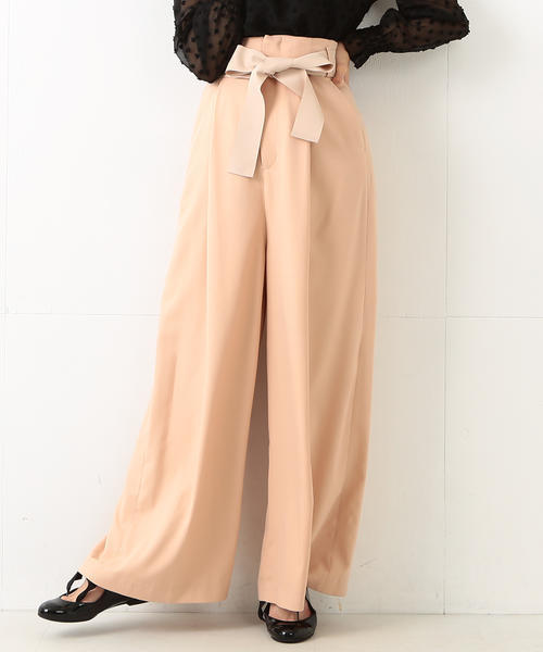 CAROLINA GLASER（カロリナ グレイサー）の「CAROLINA GLASER / ハイウエスト リボンパンツ（その他パンツ・レディース・ブラック/ピンクベージュ・ONE SIZE）」の18枚目の写真