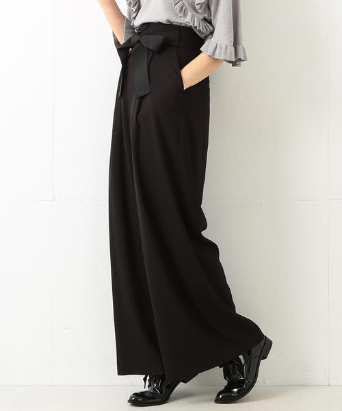 CAROLINA GLASER（カロリナ グレイサー）の「CAROLINA GLASER / ハイウエスト リボンパンツ（その他パンツ・レディース・ブラック/ピンクベージュ・ONE SIZE）」の21枚目の写真