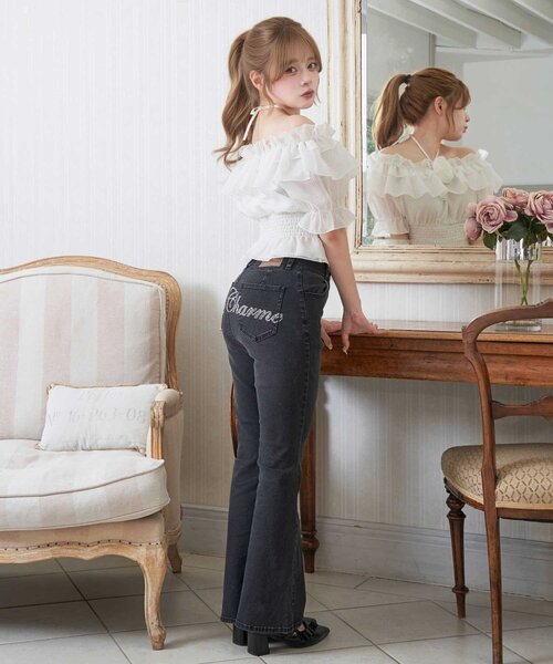 OLIVE des OLIVE（オリーブデオリーブ）の「【Belle Charme】Rose Corsage Frill Blouse（シャツ/ブラウス・レディース・ブラック/ピンク/イエロー/オフホワイト・FREE）」の7枚目の写真