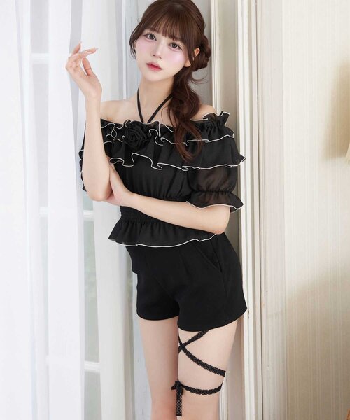 OLIVE des OLIVE（オリーブデオリーブ）の「【Belle Charme】Rose Corsage Frill Blouse（シャツ/ブラウス・レディース・ブラック/ピンク/イエロー/オフホワイト・FREE）」の10枚目の写真