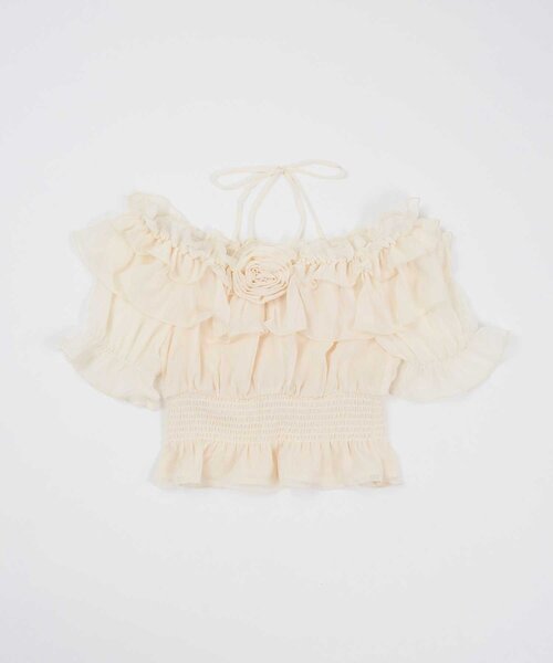 OLIVE des OLIVE（オリーブデオリーブ）の「【Belle Charme】Rose Corsage Frill Blouse（シャツ/ブラウス・レディース・ブラック/ピンク/イエロー/オフホワイト・FREE）」の16枚目の写真