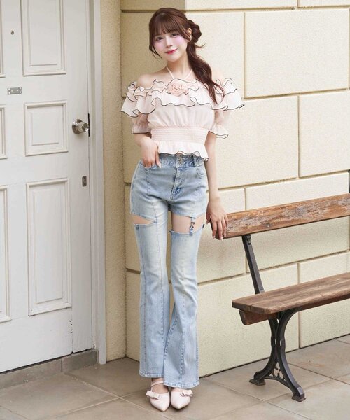 OLIVE des OLIVE（オリーブデオリーブ）の「【Belle Charme】Rose Corsage Frill Blouse（シャツ/ブラウス・レディース・ブラック/ピンク/イエロー/オフホワイト・FREE）」の18枚目の写真
