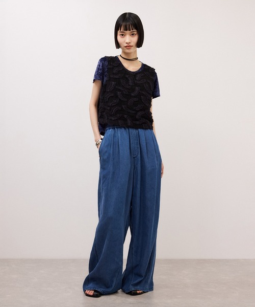 ADAM ET ROPE'（アダムエロペ）の「ジャガードタンクブラウス（シャツ/ブラウス・レディース・ブラック系その他/ベージュ系その他2・FREE）」の8枚目の写真