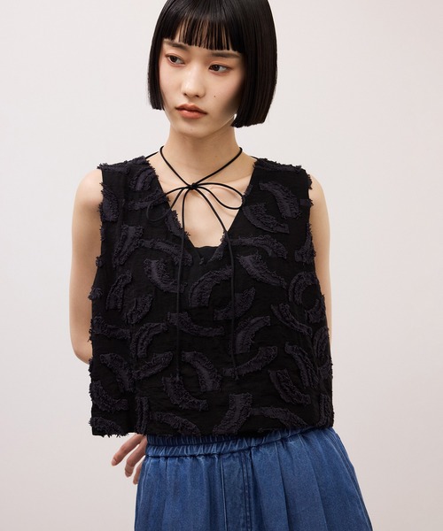 ADAM ET ROPE'（アダムエロペ）の「ジャガードタンクブラウス（シャツ/ブラウス・レディース・ブラック系その他/ベージュ系その他2・FREE）」の7枚目の写真